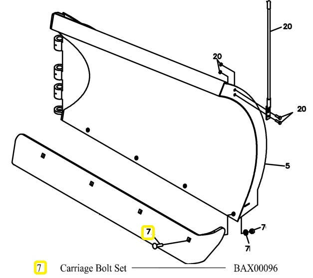 REPLACES BOSS PART BAX00096 (12) 5/8"X2" CUTTINGEDGE BOLT KIT 10 PER PACK