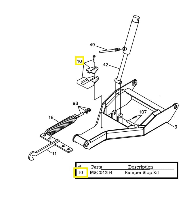 REPLACES BOSS PART MSC04254 BUMPER STOP KIT WITH HARDWARE