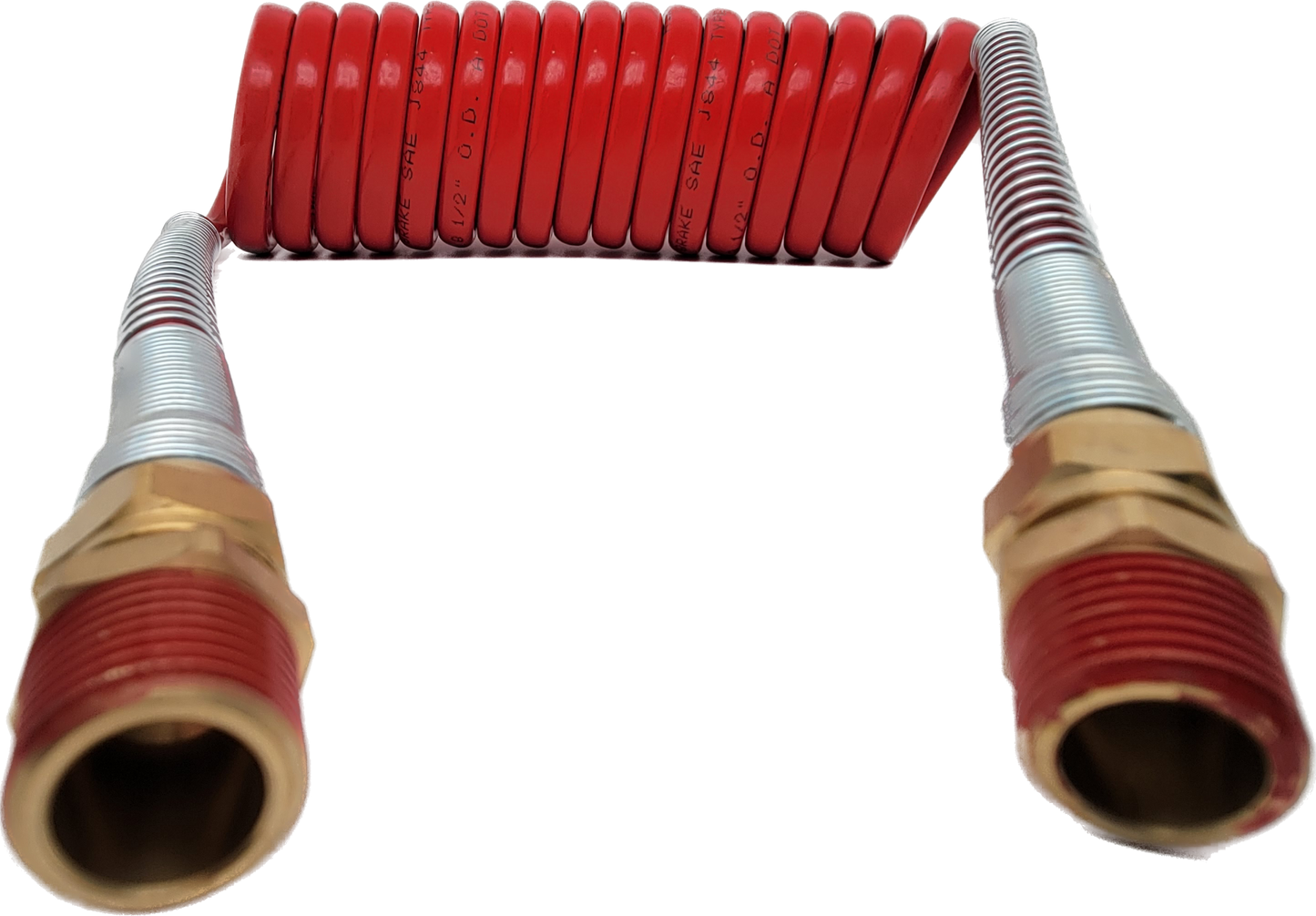 1RAH140136 5FT Rubber Air Line Hose Red 3/8"" hose I.D - 1/2"" end fittings Working Pressure: 225psi Burst Pressure: 900psi Working temp.: -40℃~+93℃"