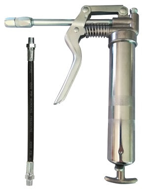 MR. HYDRAULIC MINI GREASE GUN SMALL PISTOL GRIP INCLUDES 12" FLEX HOSE AND RIGID EXTENSION (3 OZ. CARTRIDGE LOADING)