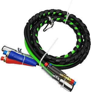 MR. TRUCK PARTS 3-IN-1 ABS & POWER AIR LINE HOSE 12FT FOR TRACTOR, TRAILER, SEMI TRUCK REPLACES PE13000