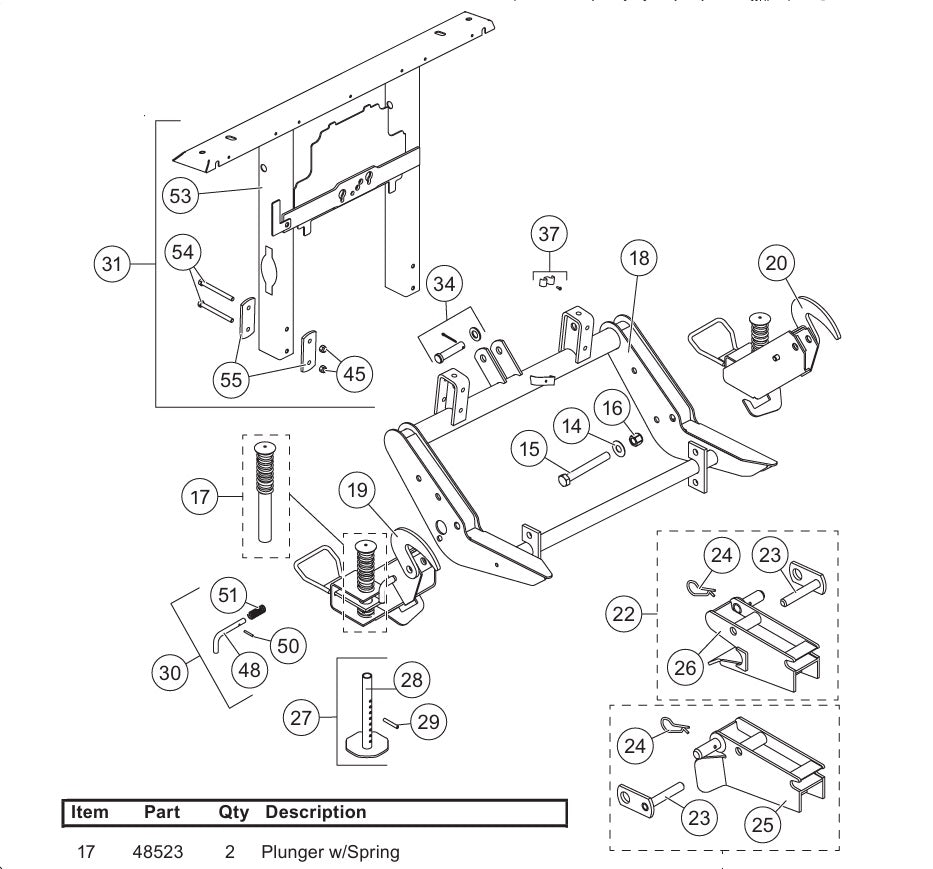 REPLACES WESTERN 48523 BUYERS 1304412 PLUNGER WITH SPRING