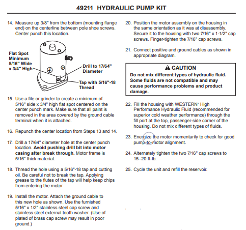 Classic Western/Fisher Hydraulic Pump Kit (Western 49211), photo 5 of 11