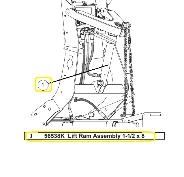REPLACES WESTERN 56538K BUYERS 1304201 CYLINDER, LIFT, 1-1/2x8in