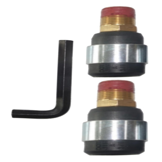 MR. TRUCK PARTS QUICK-FIX KIT 2 PCS PRE-APPLIED THREAD FITTINGS 3/8" ID 1/2" NPTF MALE (INCLUDES INSTALLATION HEX TOOL) REPLACES VELVAC 500008, TRAMEC SLOAN 431403, TECTRAN 70-31403