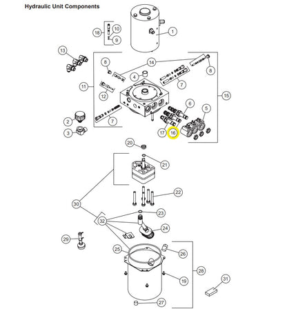 MR. SNOWPLOW REPLACEES WESTERN FISHER SNOW PLOW CARTRIDGE VALVE W/NUT 66608 66608K-1 #31