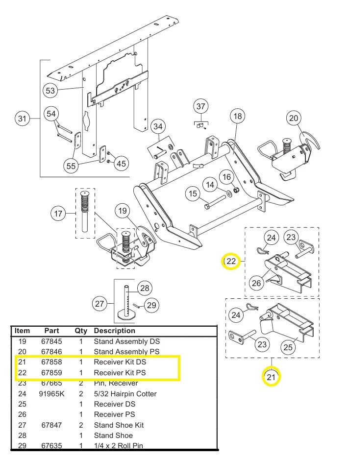 MR. SNOWPLOW REPLACES WESTERN 76718 67858 76722 67859 DS & PS BUYERS 1304417 1304416 RECIEVER SET