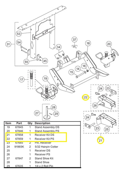 MR. SNOWPLOW REPLACES WESTERN 76718 67858 76722 67859 DS & PS BUYERS 1304417 1304416 RECIEVER SET