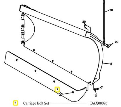 REPLACES BOSS PART BAX00096 (12) 5/8"X2" CUTTINGEDGE BOLT KIT 10 PER PACK
