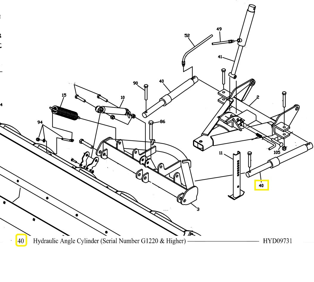 QTY. 2REPLACES BOSS HYD09731 (SERIAL# G1220+)1-1/2 X 10 Inch ANGLE CYLINDER BUYERS #1304707-