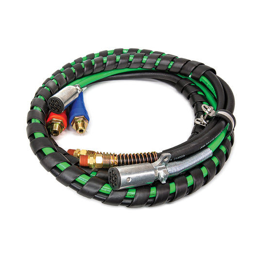 MR. TRUCK PARTS 3-IN-1 ABS & POWER AIR LINE HOSE 15FT FOR TRACTOR, TRAILER, SEMI TRUCK REPLACES PE13050