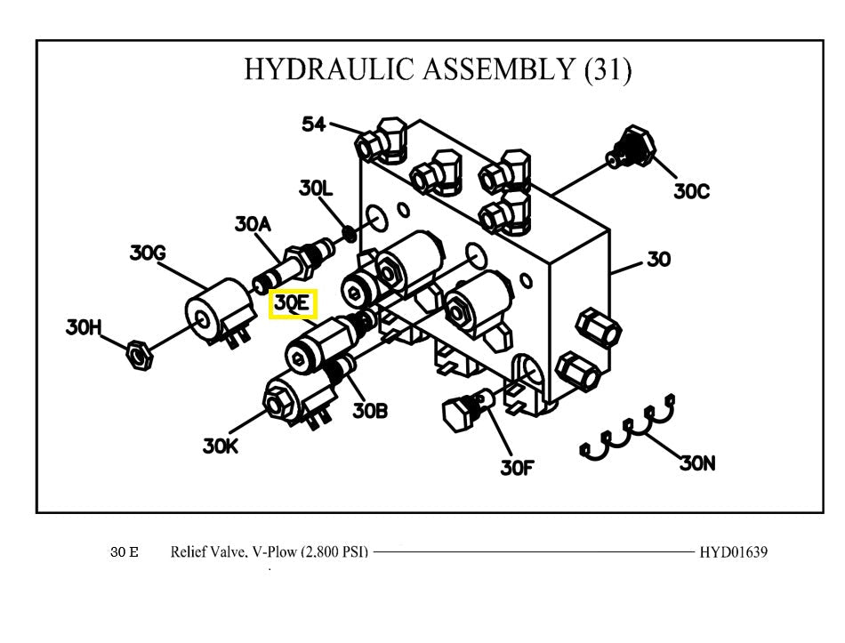 GENUINE BOSS SNOWPLOW OEM V-PLOW RELIEF VALVE 2800 PSI PART #HYD01639