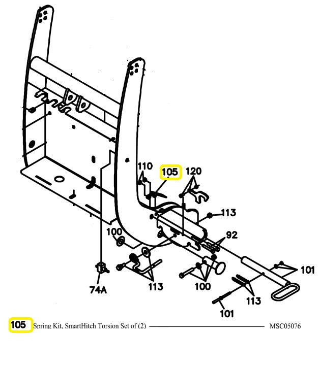 REPLACES BOSS PART MSC05076 SMARTHITCH TORSION SPRING KIT (SET OF 2)