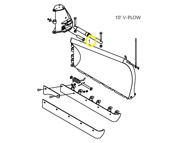 MR. SNOWPLOW Replaces Boss Part MSC09664 Buyers 1304783 - 10' V Plow Horizontal Hinge Threaded Pin Kit