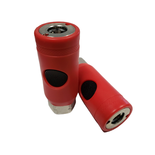 Push-Button Safety Industrial Interchange Female Air Coupler 1/4" Body 1/4" FNPT - Mr. Hydraulic