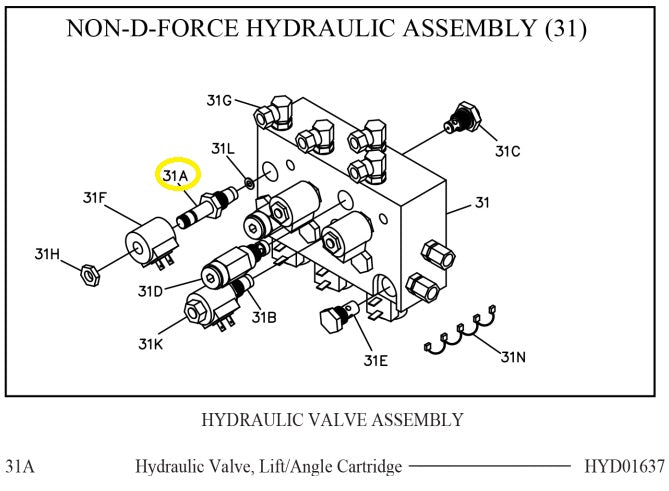 REPLACES BOSS #HYD01637 LIFT/ANGLE CARTRIDGE HYDRAULIC VALVE