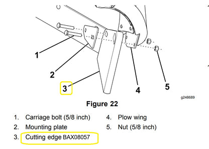 GENUINE BOSS SNOWPLOW OEM CUTTING EDGE POLY WING EXTENSION PART #BAX08057