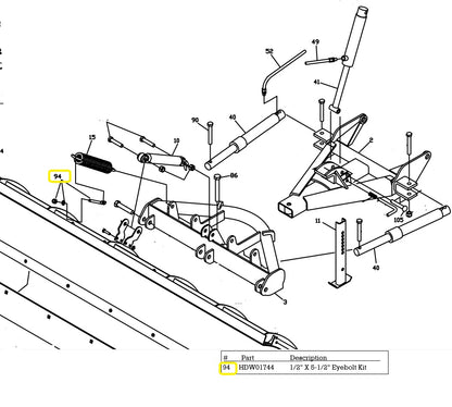 REPLACES BOSS PART MSC04254 BUMPER STOP KIT WITH HARDWARE