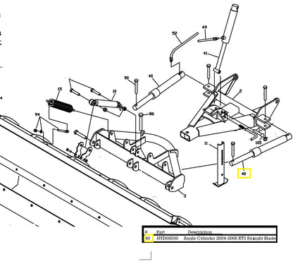 REPLACES BOSS HYD08830 CYLINDER OLD STYLE STRAIGHT BLADE 2004-2005 RT3