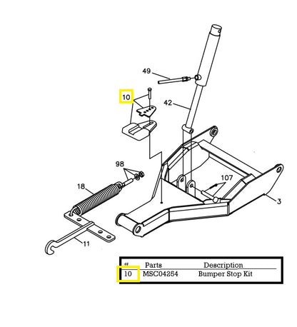REPLACES BOSS PART MSC04254 BUMPER STOP KIT WITH HARDWARE